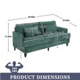 thumbnail image 5 of MOONMISS Chenille Upholstered Mid Century Modern Wood Frame Loveseat-Emerald, 5 of 5