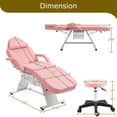 thumbnail image 3 of Multi-Functional 3-Section Esthetician Bed with 2 Trays & Hydraulic Swivel Stool, Adjustable Facial Massage Table for Salon Spa, Chic Pink Professional Beauty Gear, 3 of 8