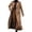 Brown, variant on Men's Double Breasted Long Wool Coat Maxi Length Notched Lapel Contrast Collar Warm Winter Formal Business Overcoat