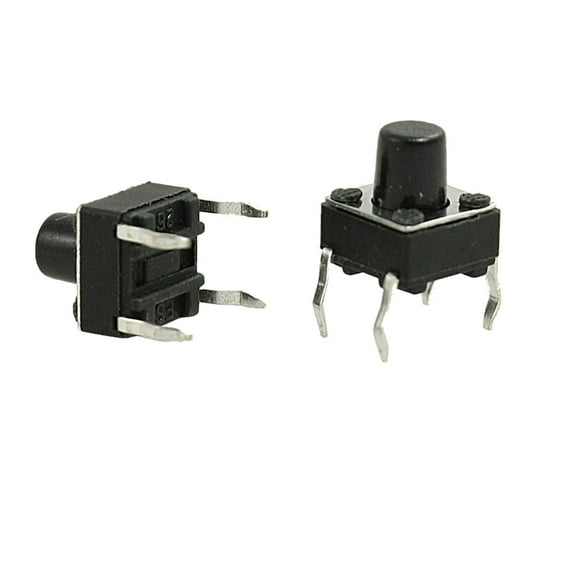 100xPCB Momentary Tactile Tact Push Button Switch 4 Leg DIP 6x6x7mm