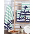 thumbnail image 2 of Anchor Aqua Kitchen Dish Towels for Drying Dishes Set of 2, Modern Navy Blue White Striped Nautical Waffle Weave Microfiber Hand Tea Bathroom Towels Quick Dry & Absorbent Towel 15.7x23.6, 2 of 7