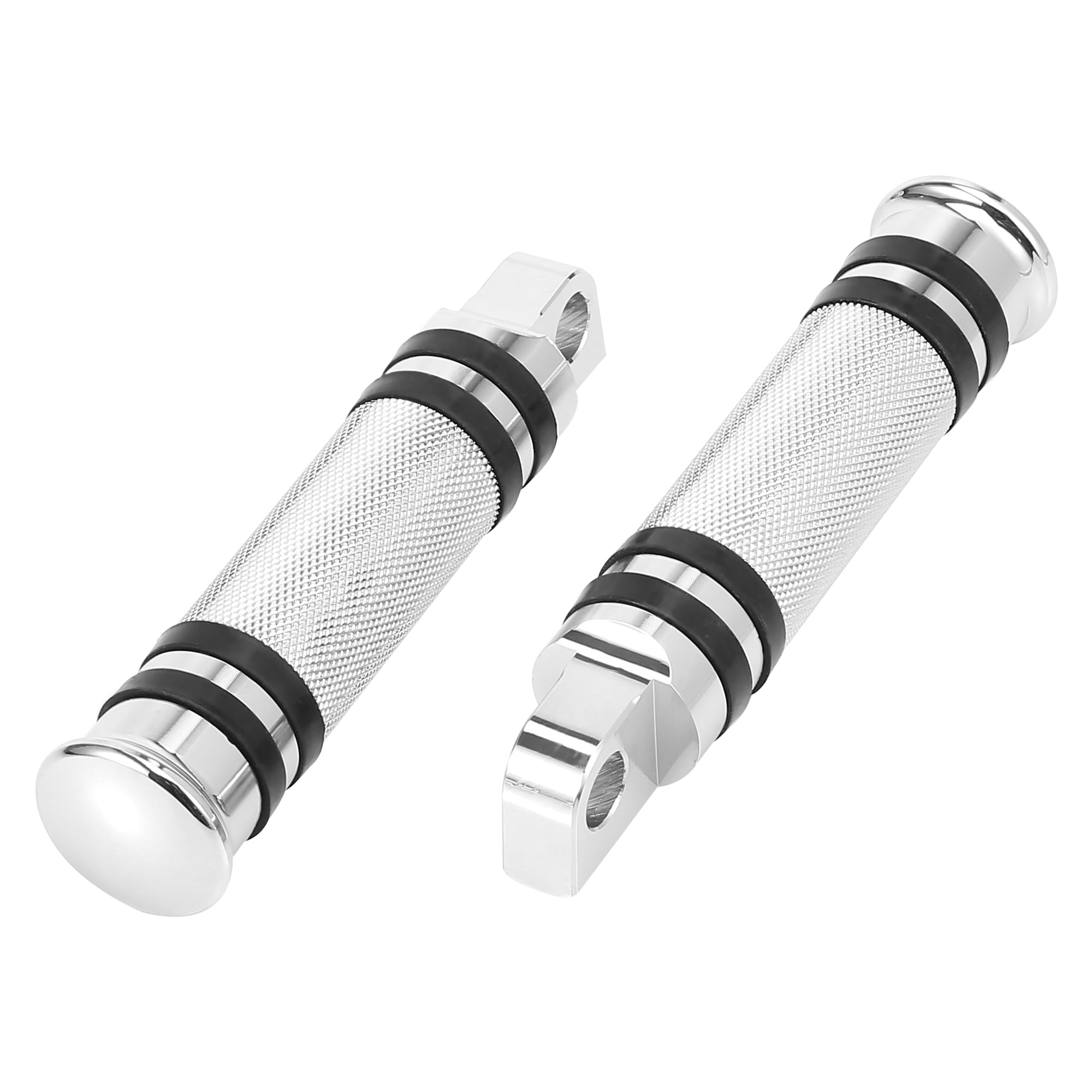 Unique Bargains 2pcs Motorcycle Mount Foot Pegs Foot Rest Silver Tone Aluminum Alloy 10mm