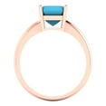 thumbnail image 4 of 2 ct Asscher Cut Simulated Turquoise Solitaire 18K Rose Gold Womens Engagement Ring, 4 of 5