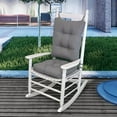 thumbnail image 2 of Klear Vu Rumba Outdoor Rocking Chair Cushion Set for Patio and Garden Furniture, Premium Water-Repellent Woven Fabric, Chemical-Free, Made in The USA, 4" Thick Seat and Back Pads with Ties, Gray, 2 of 5
