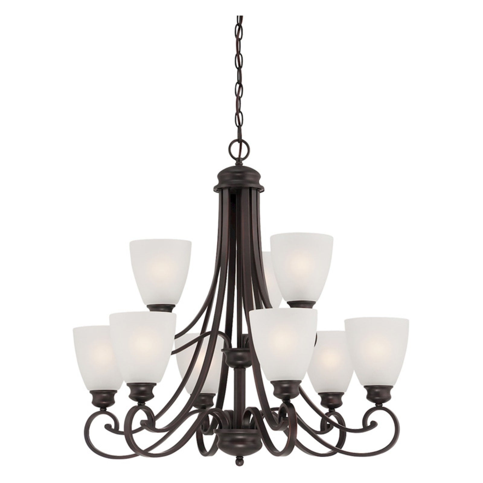 Philips Lighting TK0018741 Haven Nine Light Chandelier 28.5"L x 28.5"W x 28.5"H Satin Pewter