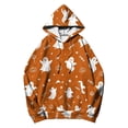 thumbnail image 4 of Dweltoz Halloween Hoodies for Women Ghost Pumpkin Star Print Pullover Hoodie Long Sleeve Loose Fit Sweatshirt with Pockets Casual Halloween Party Tops,Orange 2XL, 4 of 6