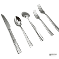 thumbnail image 6 of Elyon Hammered 20-Piece Reflective Silver Flatware Set, Stainless Steel, Service for 4, 6 of 7