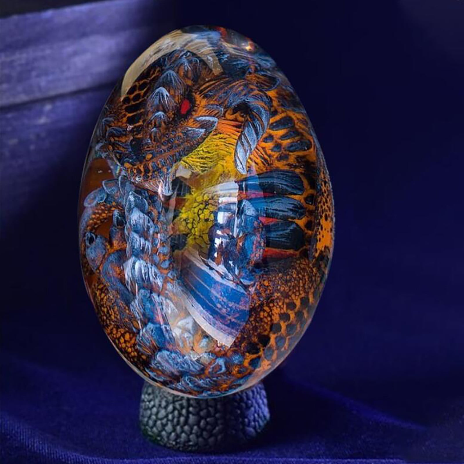 Dream Crystal Transparent Dragon Egg-Resin Sculpture Home Desktop Ornaments 