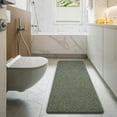 thumbnail image 2 of Softlife Luxury Soft Bathroom Non-Slip Rug Shaggy Bath Mat,24"x60",Gray Green, 2 of 6
