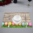 thumbnail image 2 of MKHERT Happy Easter Decoration Easter Eggs and Cute Bunny Placemats Table Mats for Dining Room Kitchen Table Decoration 12x18 inch,Set of 4, 2 of 4