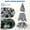 6FT, variant on Prelit Snow Flocked Spruce Artificial Christmas Tree with Incandescent Warm White Lights & Foldable Stand, Snow Flocked Full Prelighted Xmas Tree Festive Ornamentation, White
