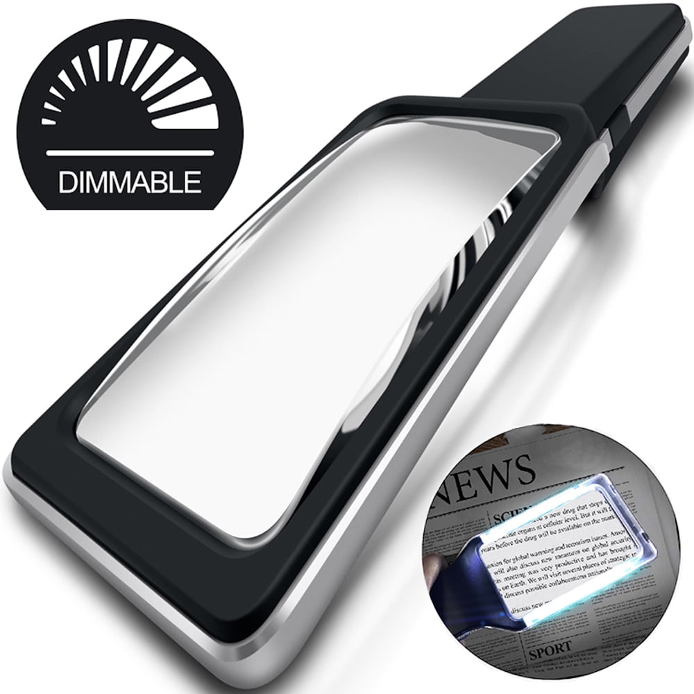 MagniPros 3X(300) Magnifying Glass with [10 AntiGlare & Dimmable LEDs