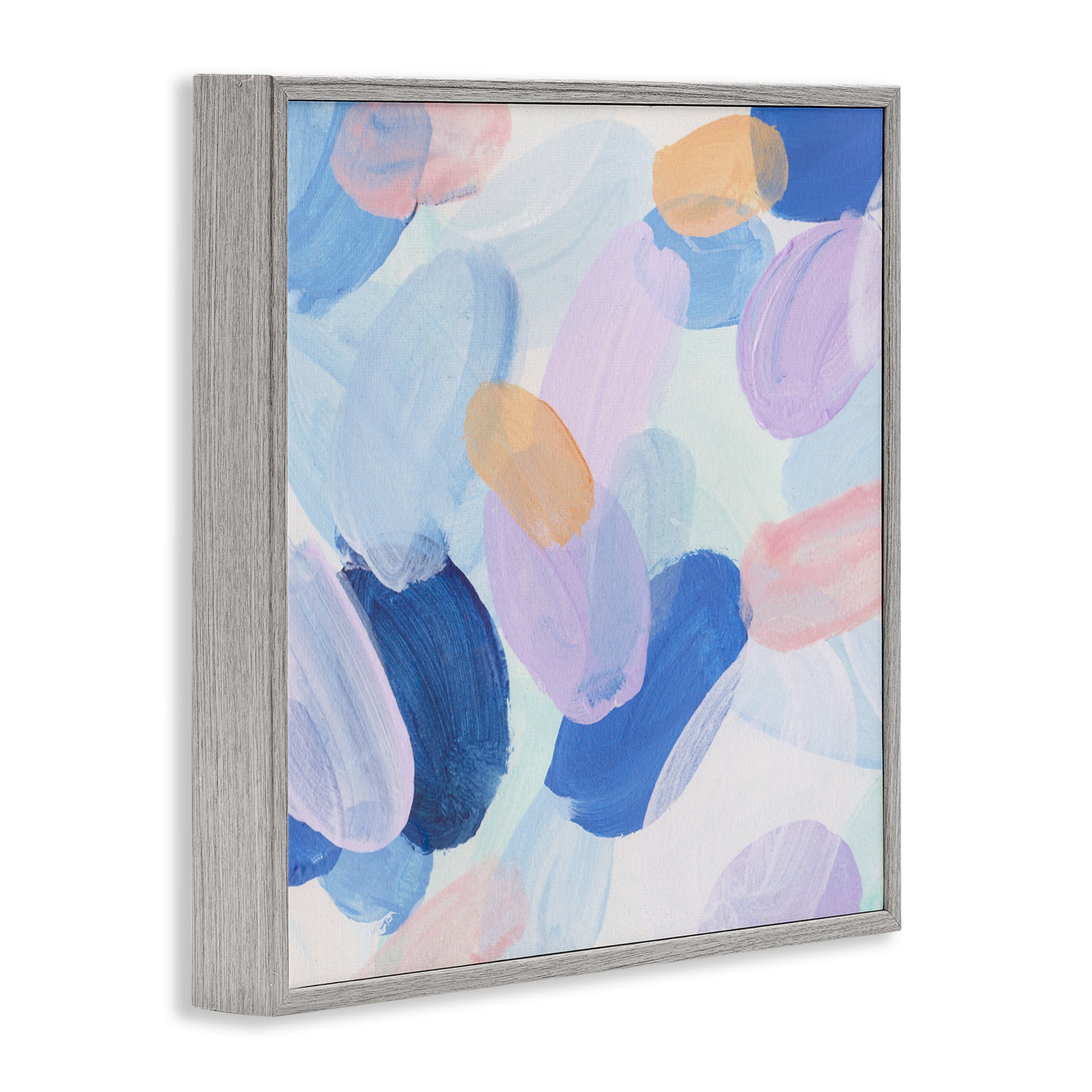 Stupell Industries Oblong Shapes Pattern Abstract Painting Gray Framed Art Print Wall Art, 17 x 17