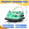 thumbnail image 2 of 12V Electric Ride On Bumper Car for Toddlers, 360 Degree Spin Ride-On Toy with Parent Remote, Dual Joysticks, LED Lights, Music and Safety Belt, Blue-Green, 2 of 8