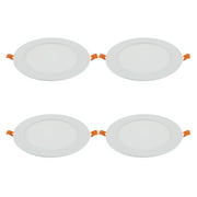 Cedar Hill 6-in White Integrated LED Recessed Downlight 4 pack