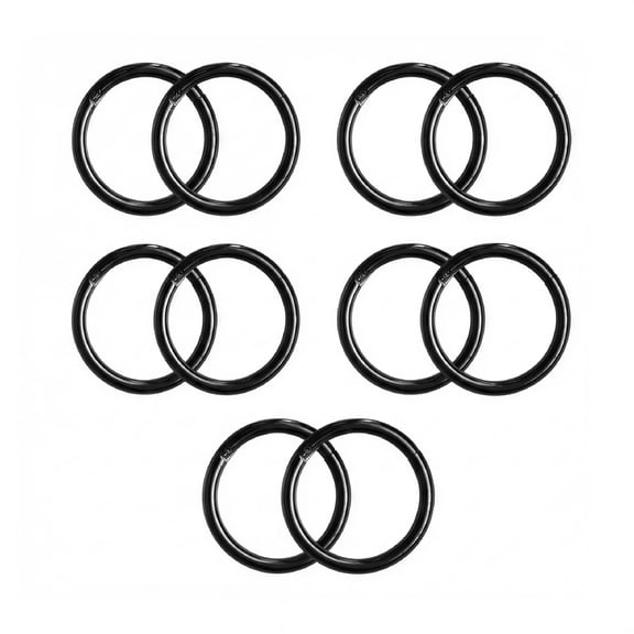 DESIGNICE 10pcs Surgical Steel Nose Ring Hinged Clicker Hoop Ear Lip Rings 20G 18G 16G 6mm Black 18g (1mm)