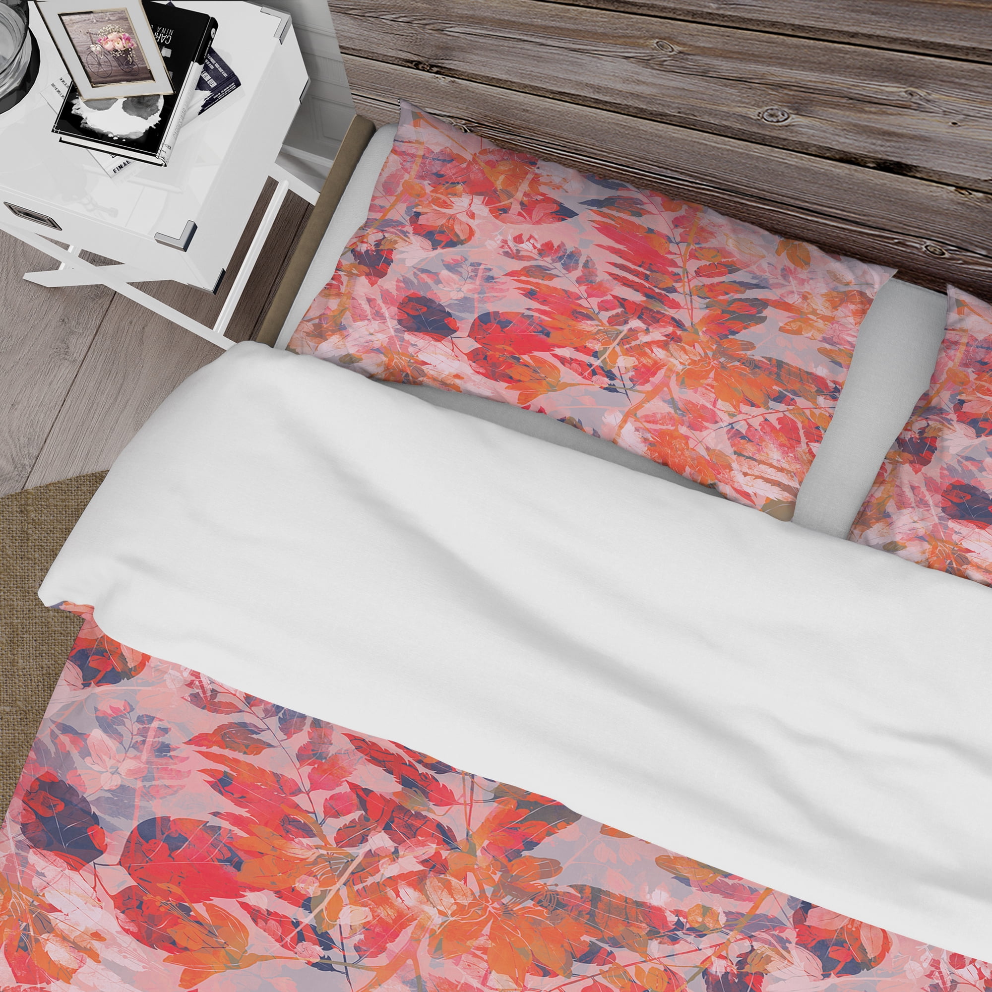 Designart 'Superimposed composition of herb, flowers and leaves' Floral Duvet Cover Set