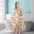 thumbnail image 6 of Red Mushroom Rainbow Light Pattern Hooded Bath Towel，60"x35" for Ages 3 To 12 Kids, Quick Dry Lightweight Soft Microfiber Hood Beach Towel Cover Up for Kids, 6 of 7