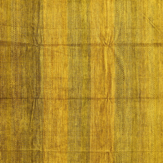 Ahgly Company Indoor Square Abstract Yellow Contemporary Area Rugs, 3' Square