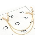 thumbnail image 6 of Men Lapel Pin Antler Decor Double Chains Anti-slip Dress-up Polished Suit Coat Collar Pin Coat Brooch Adult Clothes Hats Bags Jewelry, 6 of 7