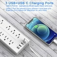 thumbnail image 6 of ONDOG Power Strip Surge Protector with 8-Outlet 4 USB Port ,6FT extension cord, 6 of 7