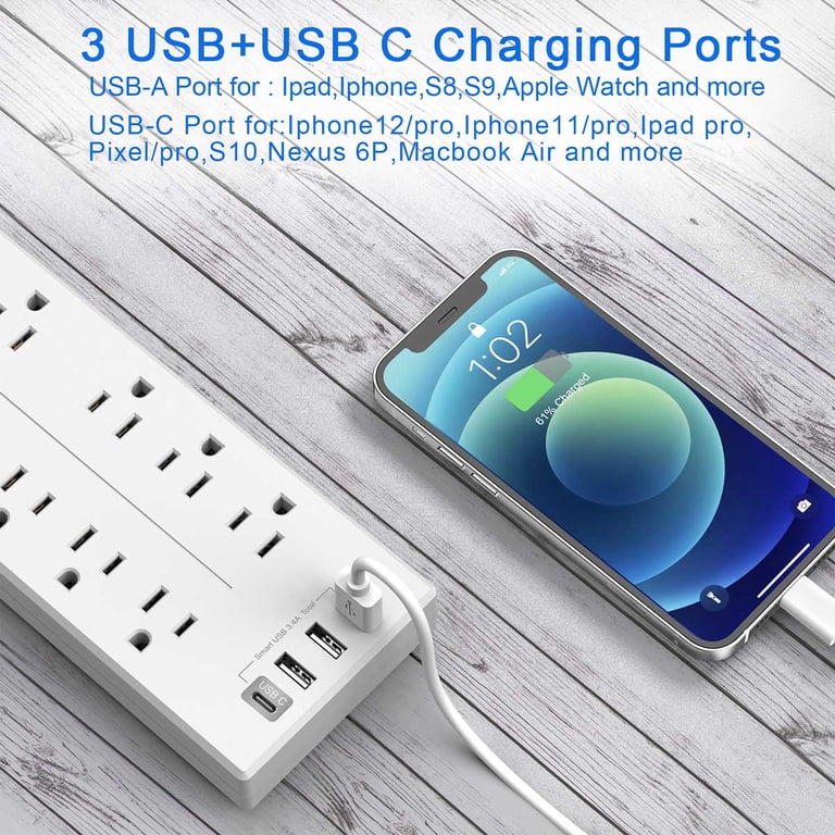 ONDOG Power Strip with 8 Outlets and 4 USB Ports photo 6