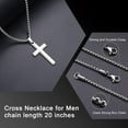 thumbnail image 6 of Gifts for Men - Cross Necklace Gifts for Men, Black/Gold/Silver  plated Cross Necklace Stainless Steel Cross Necklace for Men Gifts Dad Son Birthday Gifts for Dad Son Husband Necklace for Men, 6 of 6
