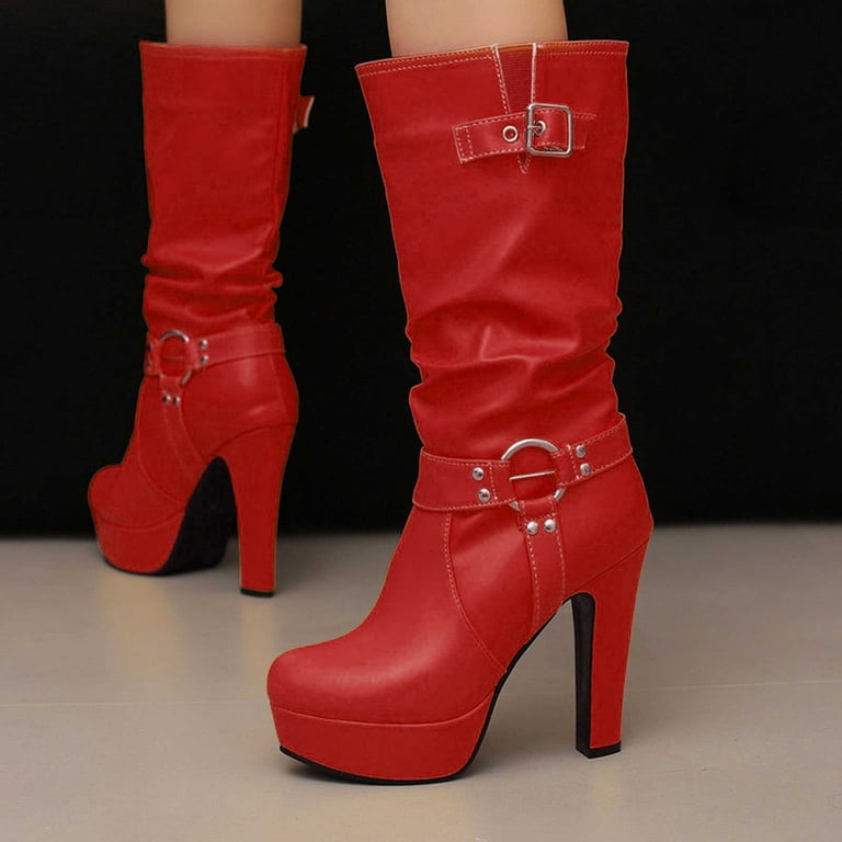 Oyedens Slouchy Platform Boots for Women Extra Wide Calf Leather High Heels Dress Boots Fashion Casual Leather Buckles Pull On Winter Fall Tall Boots Oyedens Slouchy Platform Boots for Women Extra Wide Calf Leather High Heels Dress Boots Fashion Casual Leather Buckles Pull On Winter Fall Tall Boots