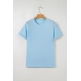 thumbnail image 3 of Classic Round Neck T-Shirt in Light Blue - Perfect for Summer Styling | [ZhiHiMeRi] | (US24-26)3XL, 3 of 10