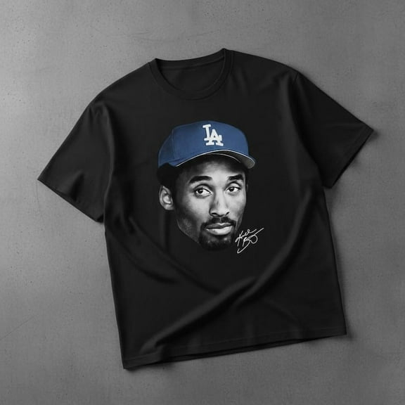 Kobe Bryant "Big Face Dodgers" Graphic Tee, Kobe Bryant LA Vintage Tee, Black Mamba Shirt, 90s Style , Basketball Legend Shirt