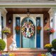 thumbnail image 4 of Suministros para fiesta de Pascua, decoración de puerta de Pascua con temática de primavera, fondo de puerta de conejo para Pascua (cubierta de puerta), 4 of 6