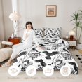 thumbnail image 3 of Feelyou Boho Raven Rose Full Size Comforter Sets, Spooky Skull Bat Bedding Comforter Set, Black White, Halloween Reversible, 3pcs, 1 Comforter and 2 Pillowcases, 3 of 7
