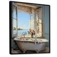 thumbnail image 2 of Designart "Seaside Serenity Bathroom" Bathroom Floater Framed Canvas Wall Art, 2 of 7