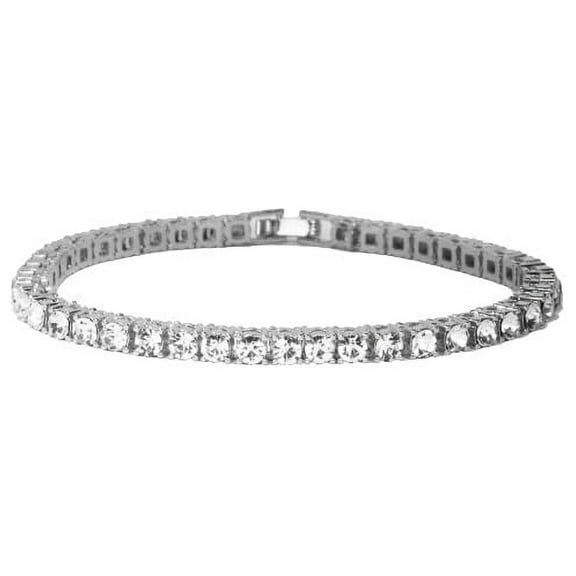 Simone Chic Distinctive Classic Tennis Bracelets - Your Choice 3mm or 5mm Diamonds w/ Sizes Ranging from 6.5" to 9" - Timeless Iced Sparkle (3mm Silver, 7.5)