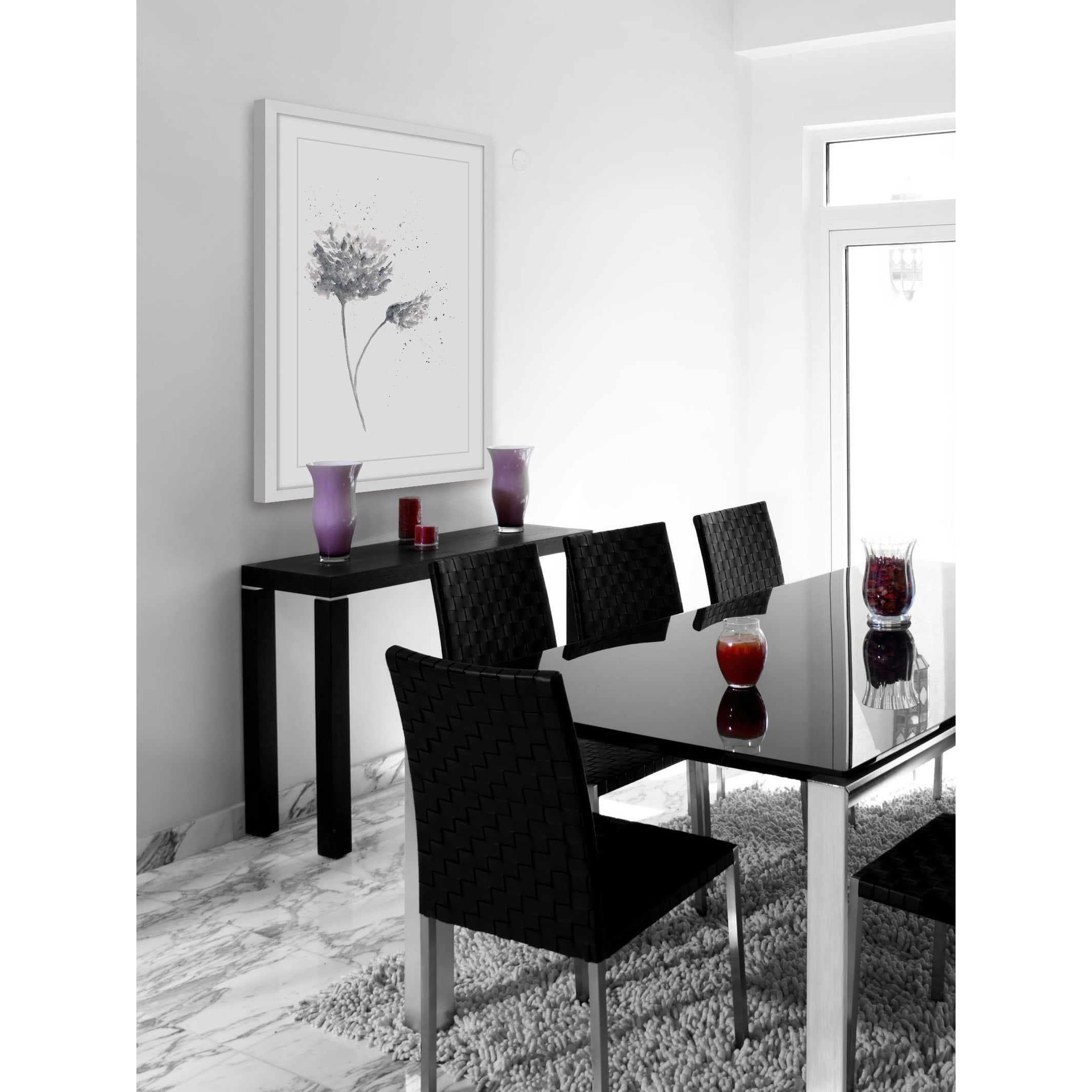 "Black and White Peony" Framed Painting Print
