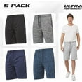 thumbnail image 2 of Ultra Performance Mens 5 Pack Athletic Running Shorts, Basketball Gym Workout Shorts for Men with Zippered Pockets, 2 of 6
