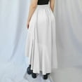 thumbnail image 3 of Women's Skirts Summer Elegant Chiffon Skirt Casual Swing Skirt High Waist Plain Ruffles A-Line Dresses Solid Color Office Work Maxi Dress Skirt, 3 of 7
