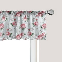 Ambesonne Rose Window Valance, Pink Blossom English Flora, 54" X 18", Reseda Green Pink
