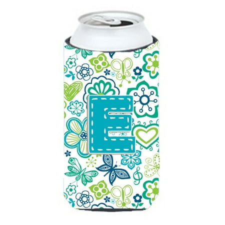 

Caroline s Treasures CJ2006-ETBC Letter E Flowers and Butterflies Teal Blue Tall Boy Hugger Tall Boy multicolor