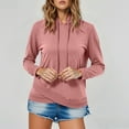 thumbnail image 2 of KHONTS Basic Lightweight Hoodies for Women Pullover Top Comfy Hooded T Shirts Irregular Hem Casual Tees Pink XL, 2 of 5