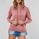 thumbnail image 1 of MHFRRA Sudadera Informal de Manga Larga con Capucha para Mujer, Color Liso, con Cordón, Suave y Cómoda, Estilo Urbano, Blusa Tipo Túnica a La Moda Rosa, 1 of 4
