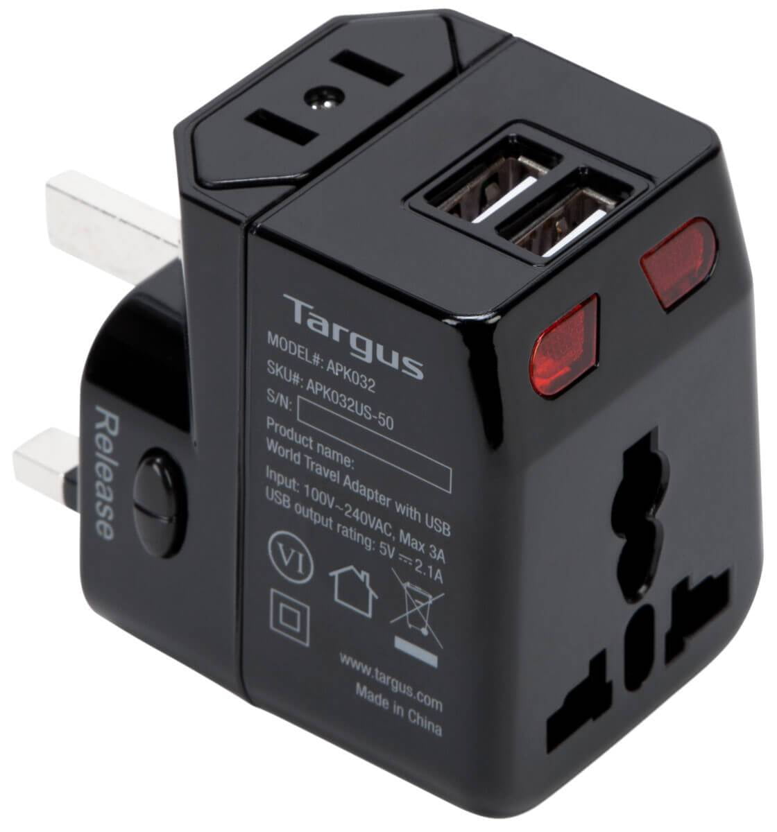 Worldwide Wall Charger with 3.4A Dual USB Ports for USA EU UK AUS and More Nekteck Universal International Travel Power Adapter
