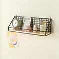 thumbnail image 3 of No Drill Wall Mounted Storage Shelves, Hanging Basket Organizer, for Bedroom, Dorm Room, Headboard, Wall Partition Shelf, Space Saving Wall Decor for Home Kitchen, Sundries Storage Display, M, Black, 3 of 6