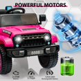 thumbnail image 2 of Kojooin 12V Kids Ride On Truck Car, Battery Powered Electric Vehicles with Remote Control, Spring Suspensions, 3 Speeds, LED Lights, Music, MP3, Ride On Toy Car for Children Toddles Boys Girls, 2 of 6