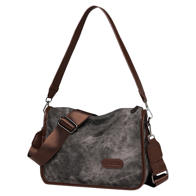 Ediodpoh Women Shoulder Bag Fashionable New Pattern Simple Solid Color Retro Large Capacity Practical Casual Versatile Messenger Bag Black