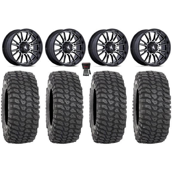 MSA Thunderlips 15" Wheels Machined 33" XCR350 Tires Polaris RZR Turbo R & Pro R Ranger 1500 Xpedition