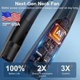 thumbnail image 3 of AI Neck Fan, 6 Speeds Adjustable Portable Personal Fan Rechargeable, 6000 mAh Battery Faster Cooling Wearable Fan, Ultra Quiet for Home, Office, Travel, Outdoor, 3 of 9