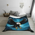thumbnail image 6 of KLL Night Sky Forest Bald Eagle Print Fleece Throw Blanket, Horizontal Fleece Bedding Cute Soft Blankets Comfy Fleece Flannel Plush Home Decor for Couch & Bed -60"x50", 6 of 9