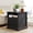 Black, variant on 24" Farmhouse End Table with Charging Station, Adjustable Shelf & Open Storage, Wooden Black Night Stand for Living Room & Bedroom