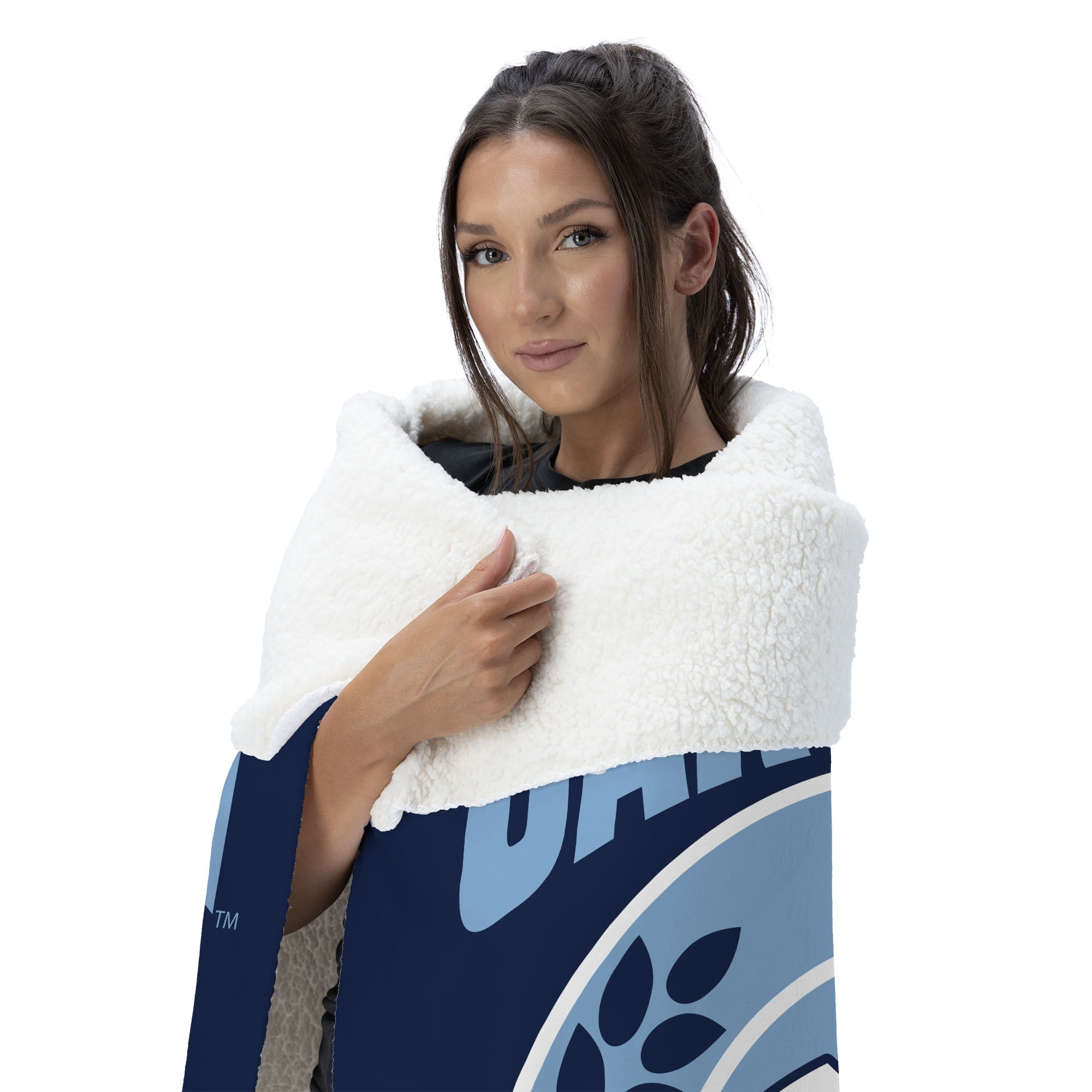 UNC NCAA Apex Silk Touch Sherpa Throw 50x60 inches